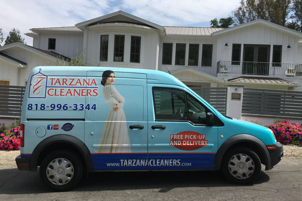 Tarzana Delivery Van in front of customer home